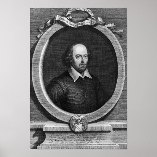 Portrait von William Shakespeare 1719 Poster (Vorne)