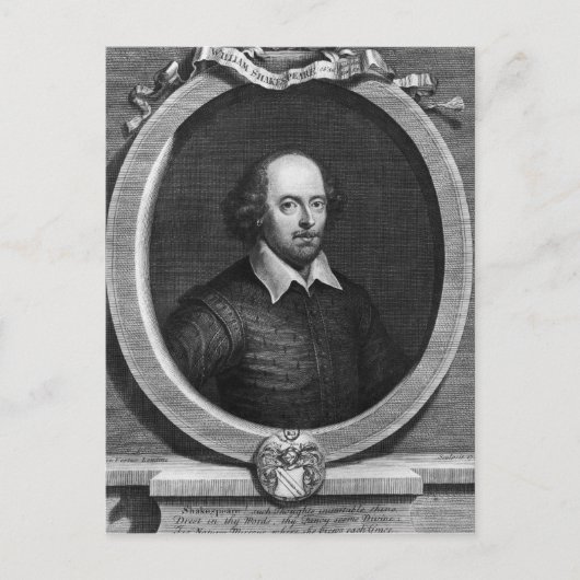 Portrait von William Shakespeare 1719 Postkarte (Vorderseite)