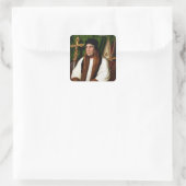 Portrait von William Warham Quadratischer Aufkleber (Tasche)