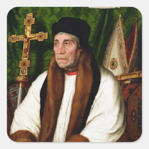 Portrait von William Warham Quadratischer Aufkleber