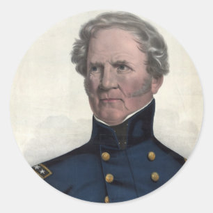 Portrait von Winfield Scott Aufklebern Runder Aufkleber