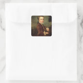 Portrait von Wolfgang Amadeus Mozart im Alter Quadratischer Aufkleber (Tasche)