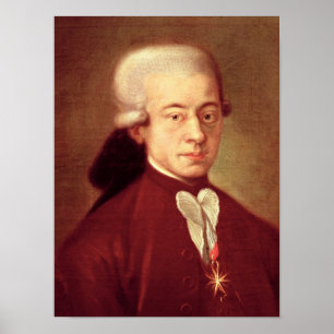 Portrait von Wolfgang Amadeus Mozart nach 1770 Poster