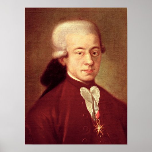 Portrait von Wolfgang Amadeus Mozart nach 1770 Poster (Vorne)