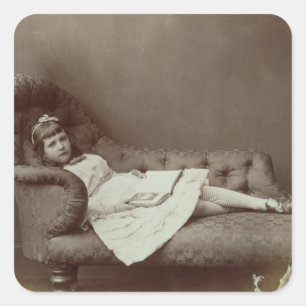 Portrait von Xie Kitchin (Albumen-Druck) Quadratischer Aufkleber