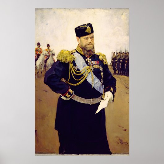 Portrait von Zar Alexander III, 1900 Poster (Vorne)