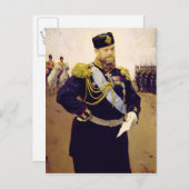 Portrait von Zar Alexander III, 1900 Postkarte (Vorne/Hinten)