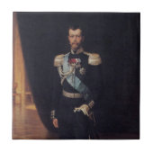Portrait von Zar Nicholas II (von Albert Edelfelt) Fliese (Vorderseite)