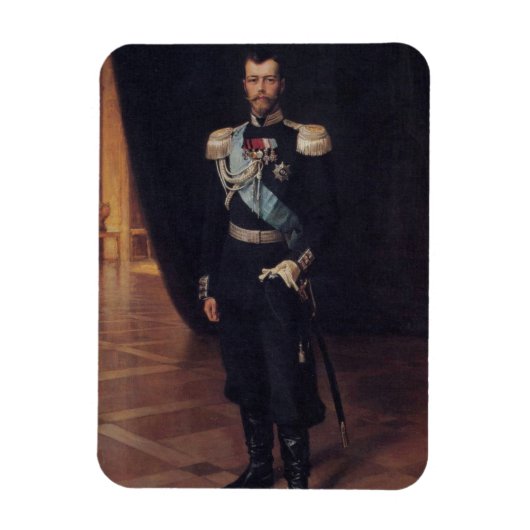 Portrait von Zar Nicholas II (von Albert Edelfelt) Magnet (Vertikal)