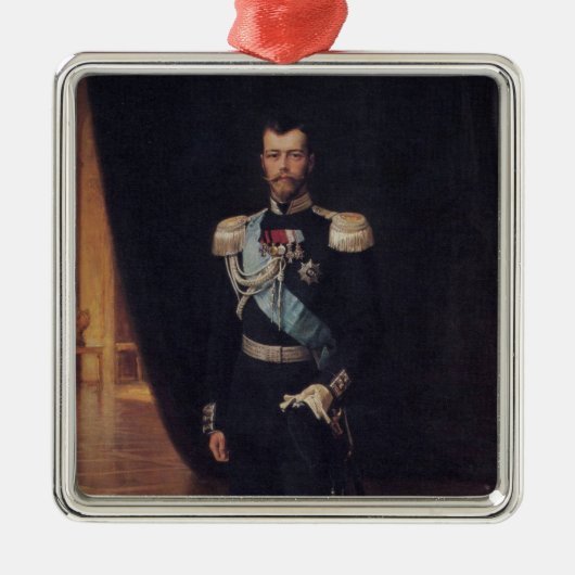 Portrait von Zar Nicholas II (von Albert Edelfelt) Ornament Aus Metall (Vorne)