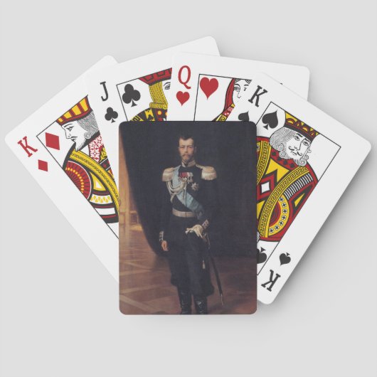 Portrait von Zar Nicholas II (von Albert Edelfelt) Spielkarten (Rückseite)
