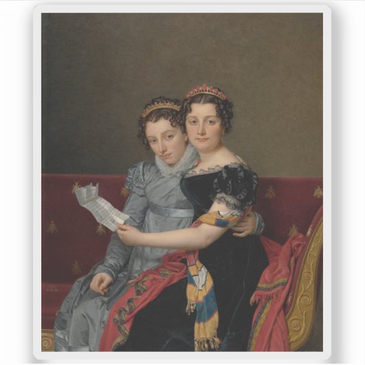 Portrait von Zénaïde und Charlotte Bonaparte Aufkleber (Vorderseite)