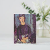 Portrait von Zofe von Amedeo Modigliani Postkarte (Stehend Vorderseite)