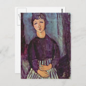 Portrait von Zofe von Amedeo Modigliani Postkarte (Vorne/Hinten)