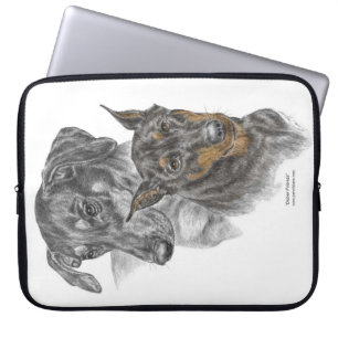 Portrait von zwei Dobermans Laptopschutzhülle