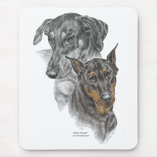 Portrait von zwei Dobermans Mousepad (Vorne)