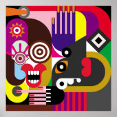 Portrait von zwei Frauen - Farbillustrierung. Frau Poster (Vorne)