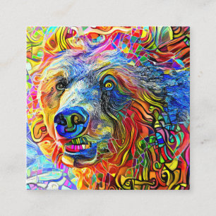 Portrait-Vorlage für künstlerisch gezüchteten B Quadratische Visitenkarte