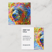 Portrait-Vorlage für künstlerisch gezüchteten Brau Quadratische Visitenkarte (Vorne/Hinten)