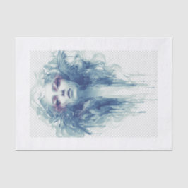 Portrait Watercolor-Malerei von Frauen, hellgrau Seidenpapier