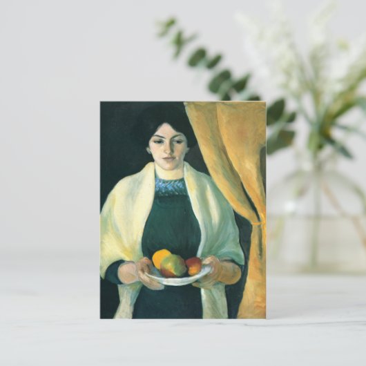 Portrait with apples  by Macke Postkarte (Stehend Vorderseite)
