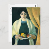 Portrait with apples  by Macke Postkarte (Vorne/Hinten)