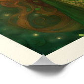 Portrait Woman Kleeblatt Green Gold keltischen Kno Poster (Ecke)