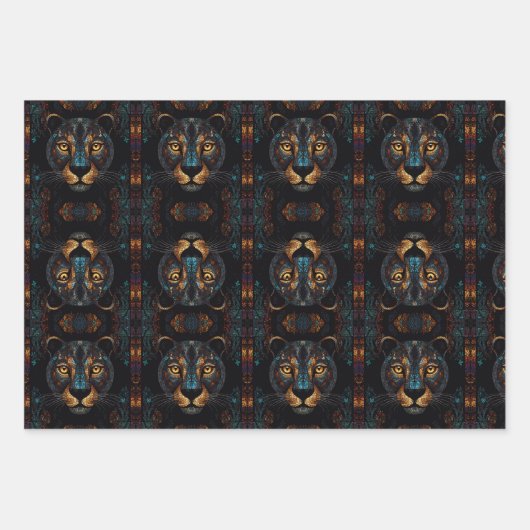 Portrait Wrapping Paper Sheets von Wild Black Pant Geschenkpapier Set (Vorderseite 2)