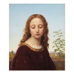 Portrait Young Woman Ernst Deger Gemälde Canv Fotodruck