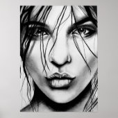 Portrait zeichnend Kunstdruck Poster (Vorne)