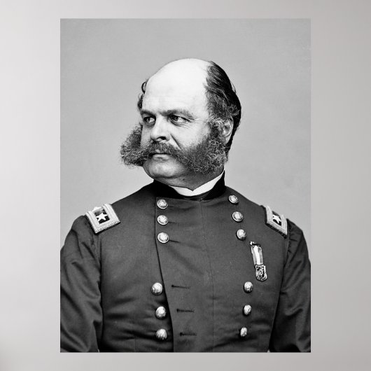 Portrait Ziviler Kriegsherr Ambrose E. Burnside Poster (Vorne)
