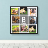 Portraitcollage Monogramm personalisiert grau Leinwanddruck (Insitu (Holzboden))