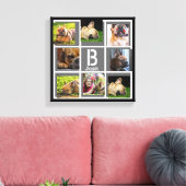 Portraitcollage Monogramm personalisiert grau Leinwanddruck (Insitu (Wohnzimmer))