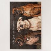 Portraitfoto von 3 niedlichen Boxerhunden. Puzzle (Vertikal)