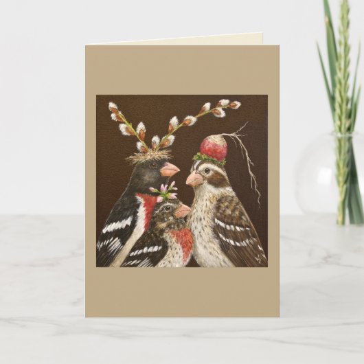 Portraitkarte der Familie Grosbeak Karte (Vorderseite)