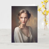 Portraitkarte für junge Frauen Karte (Gelbe Blume)