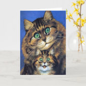 Portraitkarte für Vintage Katzen Karte (Gelbe Blume)