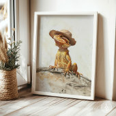 Portraitmalerei aus Bartdrachen Pogona Reptil Poster