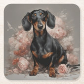 Portraits der Blume Hunde 2 Rechteckiger Pappuntersetzer (Vorderseite)