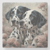 Portraits der Blume Hunde 4 Steinuntersetzer (Vorderseite)