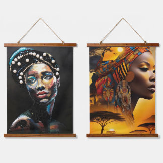 Portraits für afrikanische Frauen, schöne schwarze Wandteppich Mit Holzrahmen