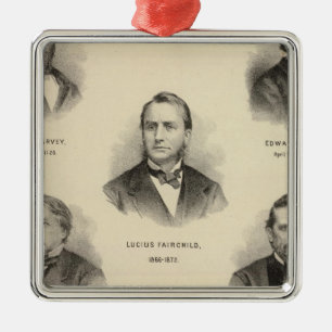 Portraits Governors of Wisconsin Louis P Harvey Silbernes Ornament