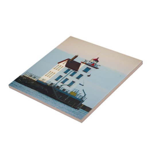 Portrait's Lake Erie Lighthouse Fliese (Seite)