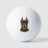 Portraits of a head Doberman dog front view Golfball (Vorderseite)