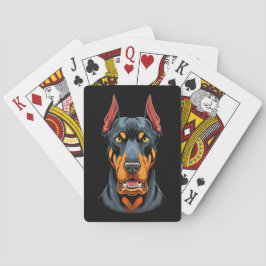 Portraits of a head Doberman dog front view Spielkarten