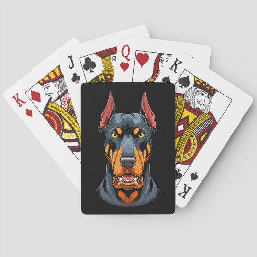 Portraits of a head Doberman dog front view Spielkarten (Rückseite)