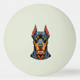 Portraits of a head Doberman dog front view Tischtennisball