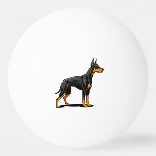 Portraits of a head Doberman dog front view Tischtennisball (Vorderseite)