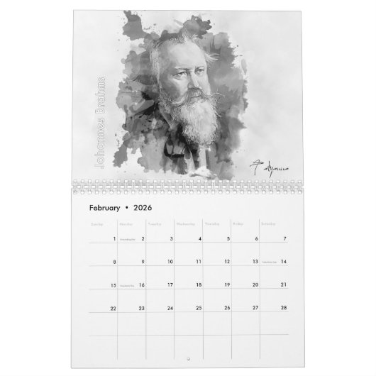 Portraits of Classical Composers, 2026 Kalender (Feb 2026)