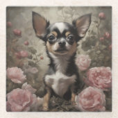 Portraits von Blume Hunde 9 Glasuntersetzer (Vorderseite)